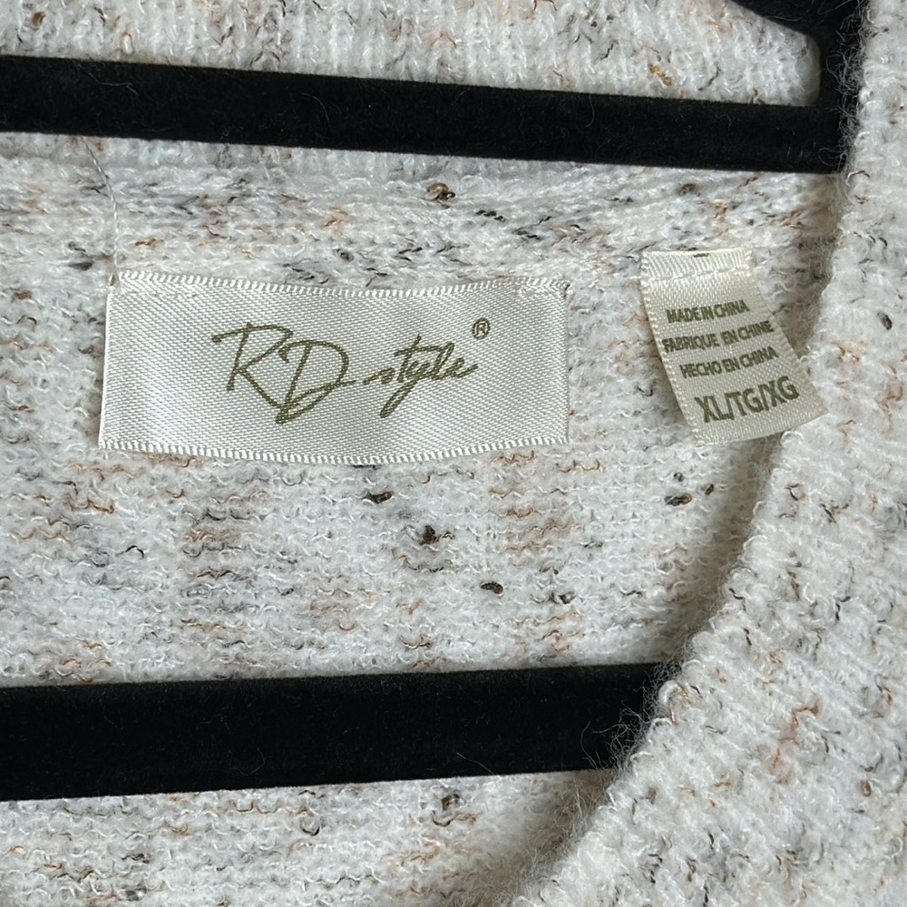 T3 RD Style Women’s Knit Vest Cream Tan Brown Size XL New with tags Stitchfix - Picture 4 of 9